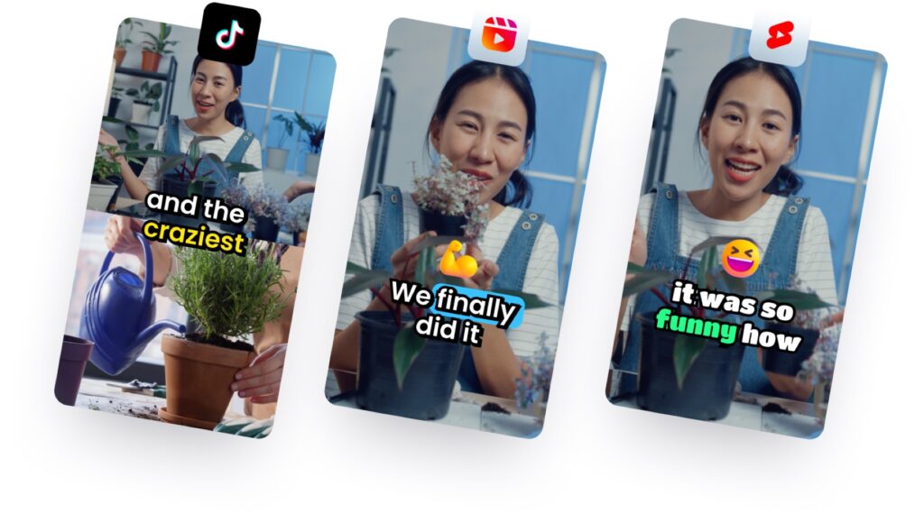 Vertical clips with animated captions from Klap, ready for TikTok, Reels and YouTube Shorts (image: Klap)